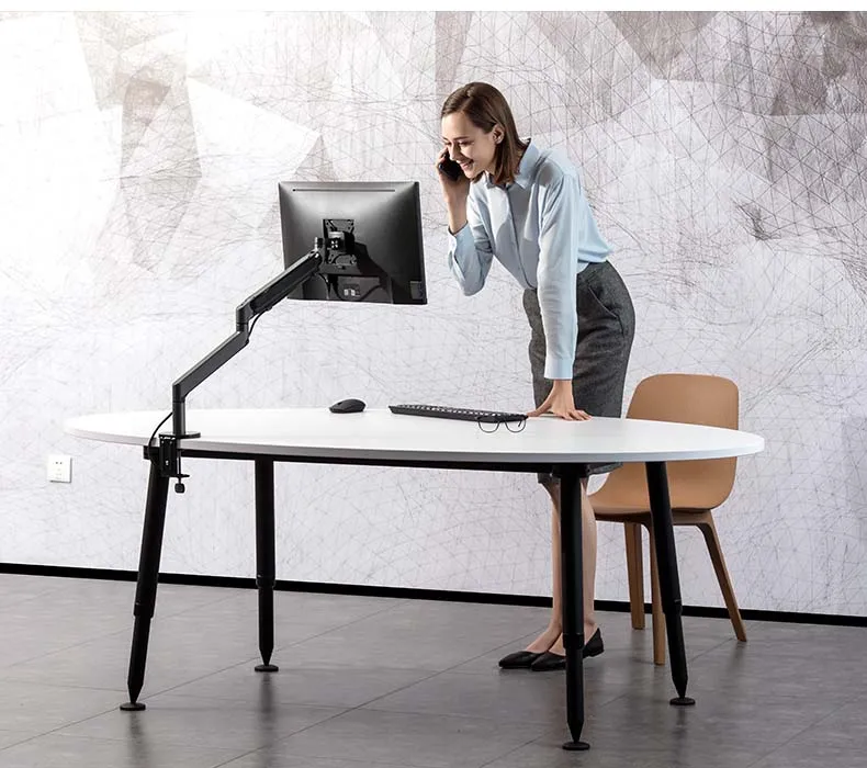 OZ-1 ارتفاع قابل للتعديل شاشات كريستال بلورية حامل الألومنيوم سبائك دوران شاشة لسطح المكتب التلفزيون طويلة الذراع VESA الوقوف ماكس دعم 27 بوصة