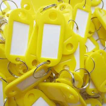 

LJL 20 Pcs Assorted Key ID Label Tags Split Ring Keyring Keychain