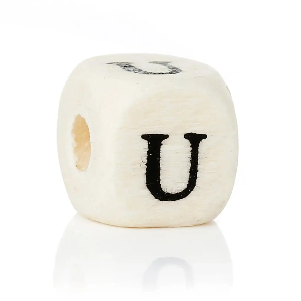 

DoreenBeads Wood Spacer Beads Cube Natural Letter Pattern About 10.0mm( 3/8") x 10.0mm( 3/8"), Hole: Approx 4.0mm, 30 PCs