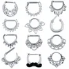 Boucles d'oreilles en laiton, ventilateur Tribal, 1 pièce, mode, Septum de nez, cliquetis, boucles d'oreilles à fleurs en gemme CZ, bijoux charmants ► Photo 1/6