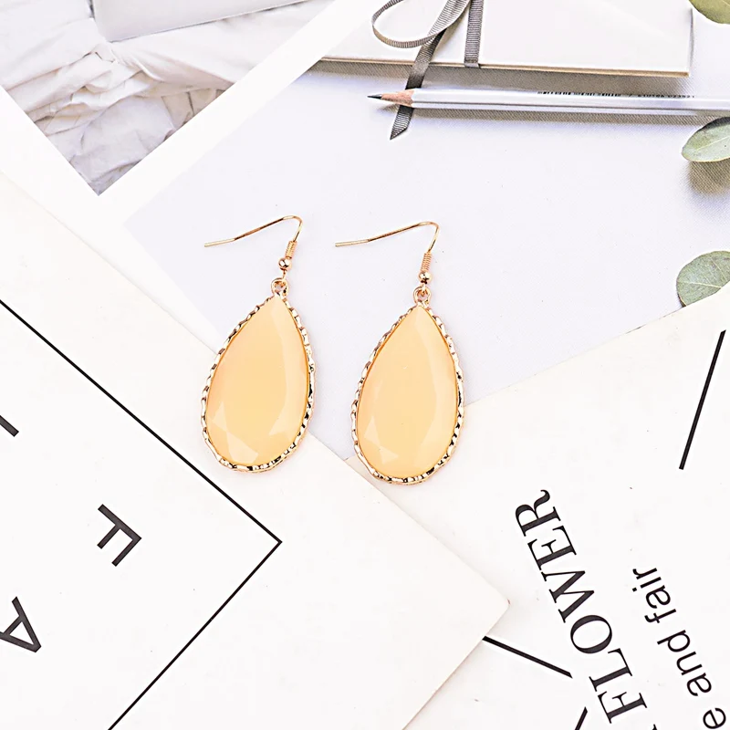 

DOUVEI Value Bohemian Boho Style Orange Rhinestone Water Drop Dangle Women Earrings Jewelry HQE166
