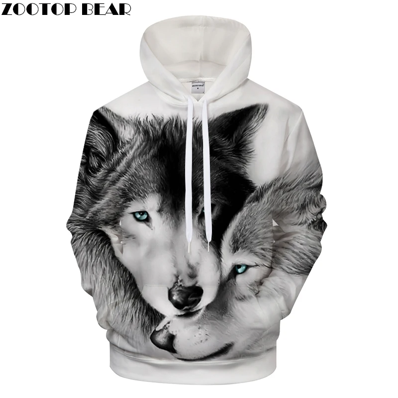 

Lovers Wolves 3D Print Hoodies Men Women Tracksuit Summer Casual Long Sleeve Sweatshirt Pullover Fitness Drop Ship ZOOTOP BEAR