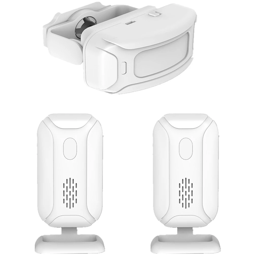 Automatic Door Bell Wireless Alert Security Commercial Office Welcome Chime 1 Infrared+2 Receiver 