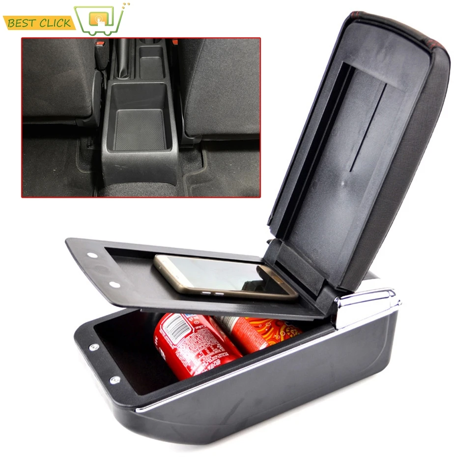 

Storage Box Center Centre Console Leather Tray Dual Layer Armrest Arm Rest For Skoda Octavia A7 5E 2014-2017 2015 2016
