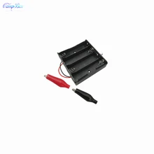 50 шт. 4x18650 батарея Чехол держатель Гнездо распределительная коробка для проводовС проводами 15 см, черный+ красный зубчатый зажим "крокодил"