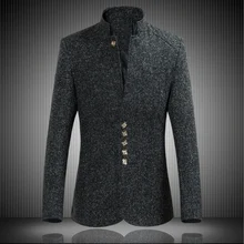 Весна мужская повседневная с длинным рукавом костюм куртка, высокое качество один-воротник до груди костюм Мужская одежда, китайский стильные блейзеры