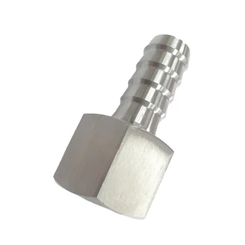 

304 Stainless Steel 1/4" BSP Female Thread x 12mm Hose Barb Nipple High Pressure CNC Pipe Fitting Connector For Water Air Oil