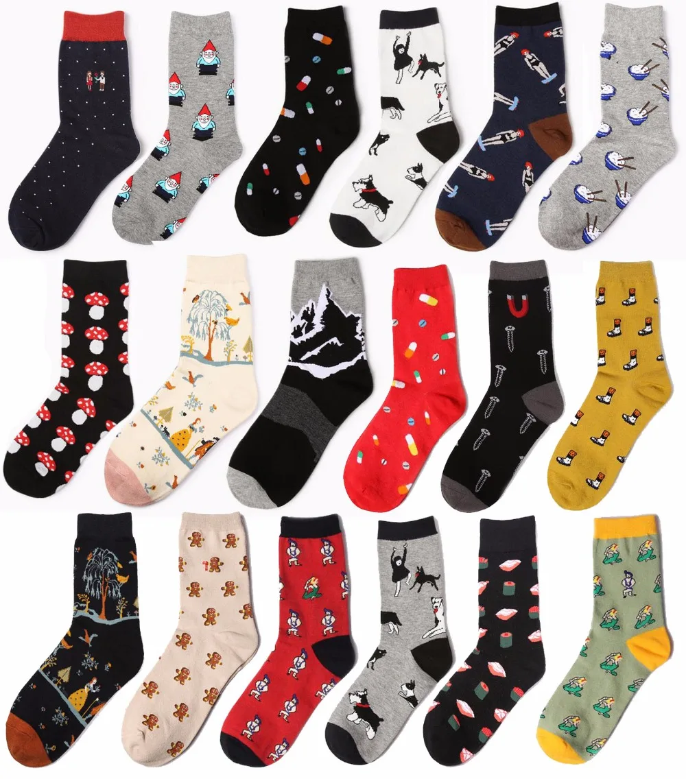 

Wholesale HARAJUKU Husky Mushroom Cartoon Socks Candy Color Senior Cotton Odd Future Lovers Socks