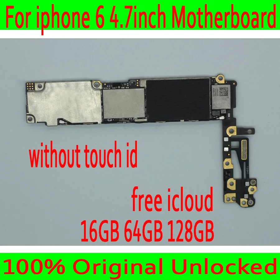 

Clean iCloud for iphone 6 4.7 inch Motherboard without Touch ID,100% Original unlocked for iphone 6 Mainboard with IOS System