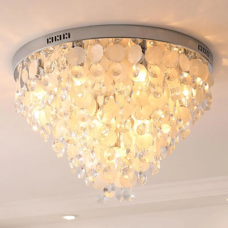 

Contemporary K9 crystal Ceiling Lights minimalist shell hanging lamps restaurant living room dinning room bedroom Ceiling Lights