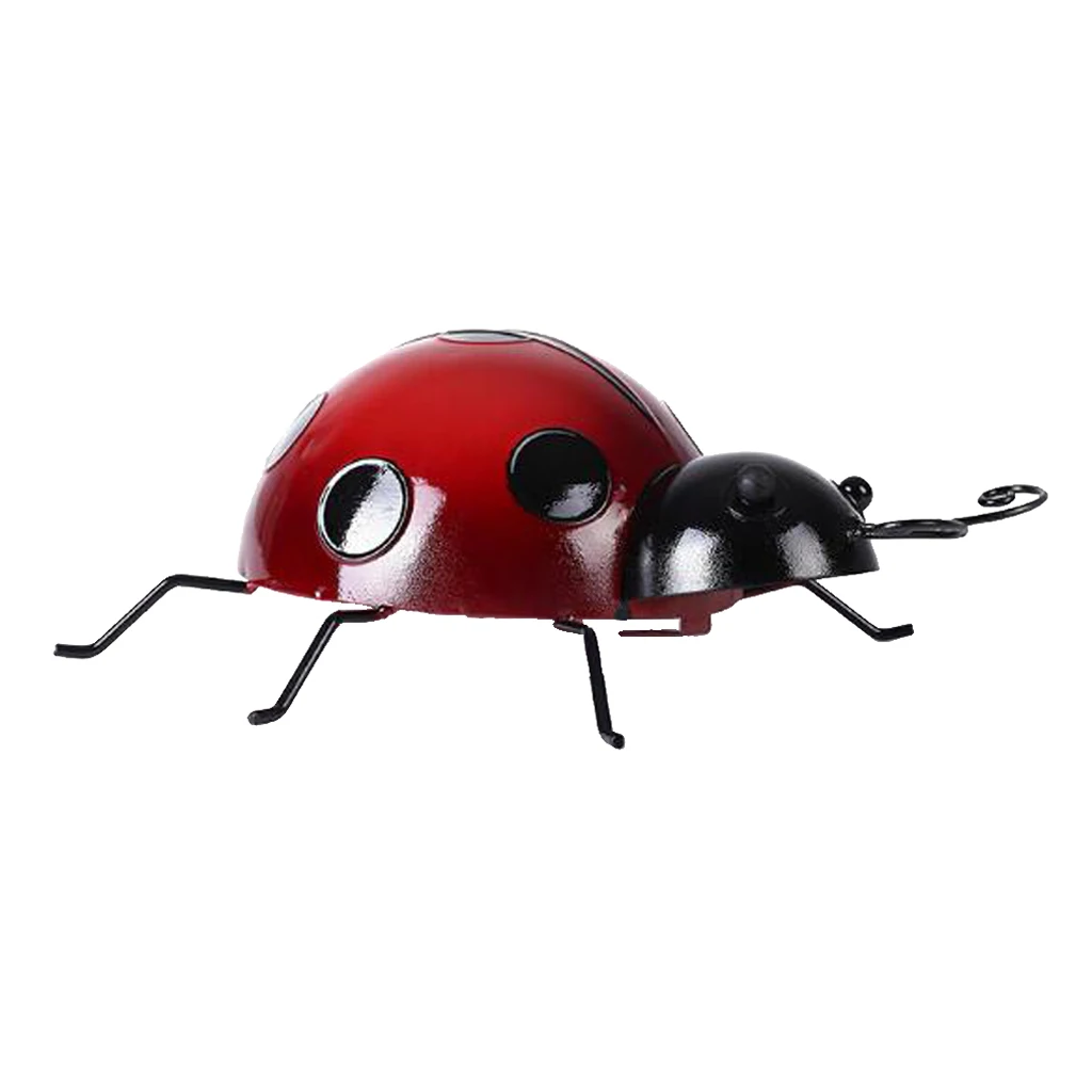 Metal Garden Wall Art Decorative Set of 2 Cute Ladybugs Wall Sculptures Ladybird Decor Figure 10cm 16cm