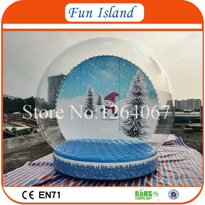 

Free Shipping 5m Dia Large Snow Globe with Christmas Tree Backdrop, Inflatable Advertising Exhibition Outdoor Snow Glob