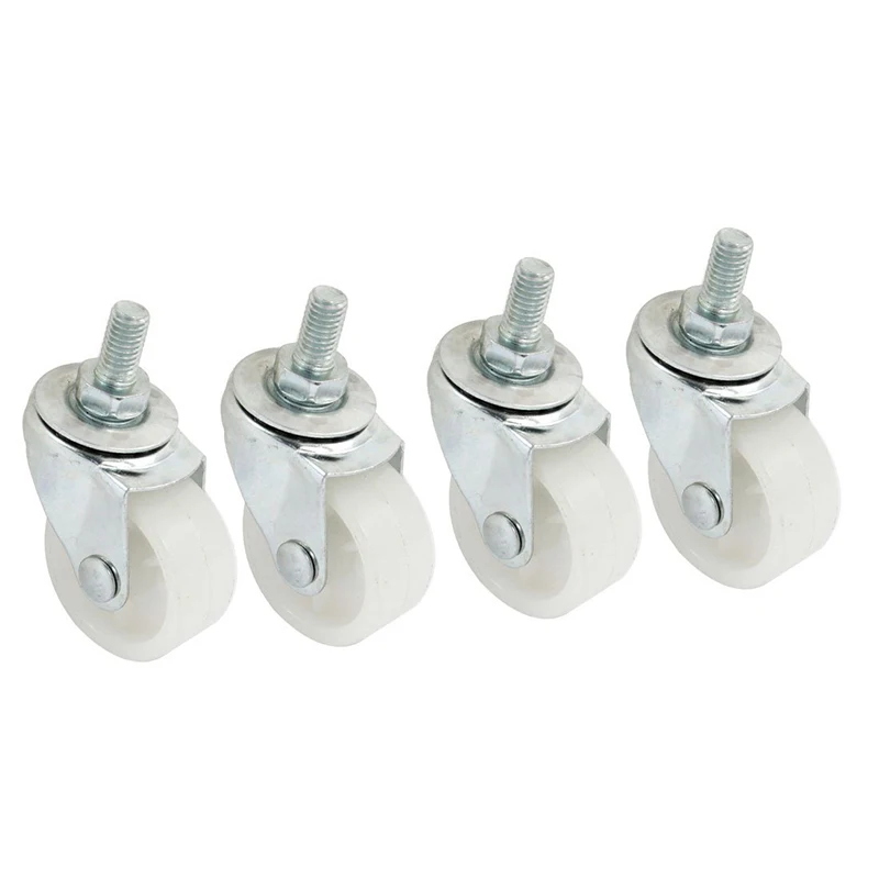 

4pcs Market Cart 8mm Thread Dia 1.5 inch Rotary Round Wheel Swivel Caster