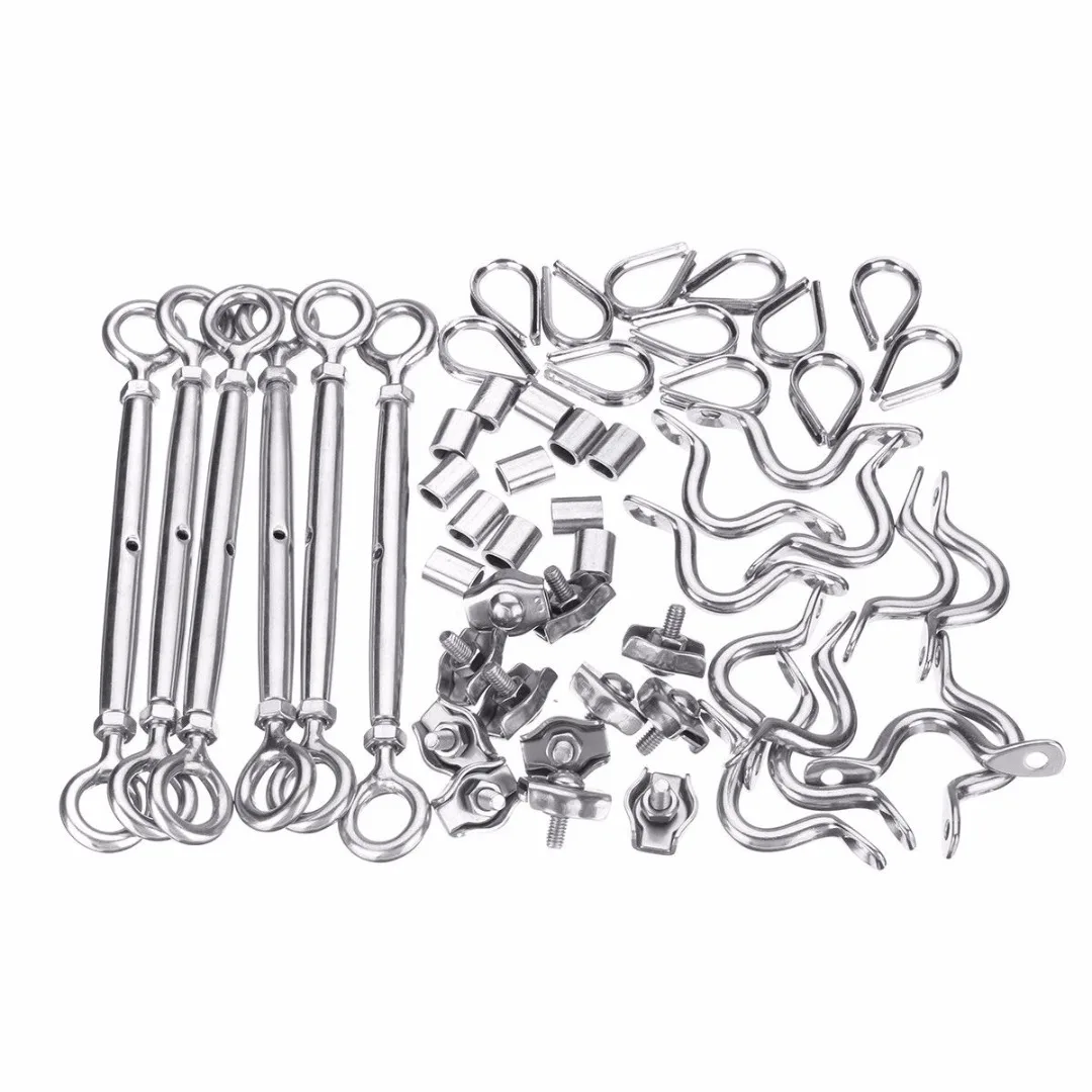 

54pcs New Stainless Steel Balustrade Kit Duty Heavy DIY Balustrade Kit With High strength For 1/8 Inch Wire Rope Cable