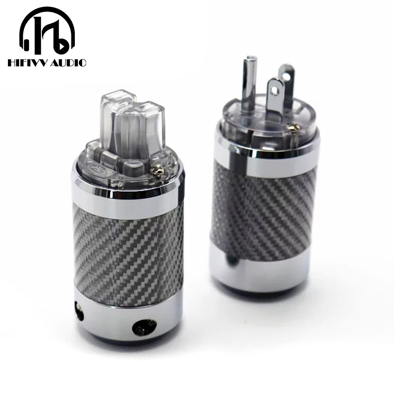 

HI end AC power cable plug for Carbon Fiber Rhodium Plated Power Plug IEC Female Power Plug Connector of power line