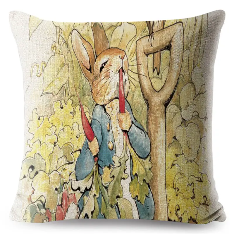FOKUSENT Peter Rabbit наволочка с рисунком, наволочка, подушка с черепом, наволочки, чехол для подушки в виде животных для дома, дивана, украшения, чехол для подушки - Цвет: 17