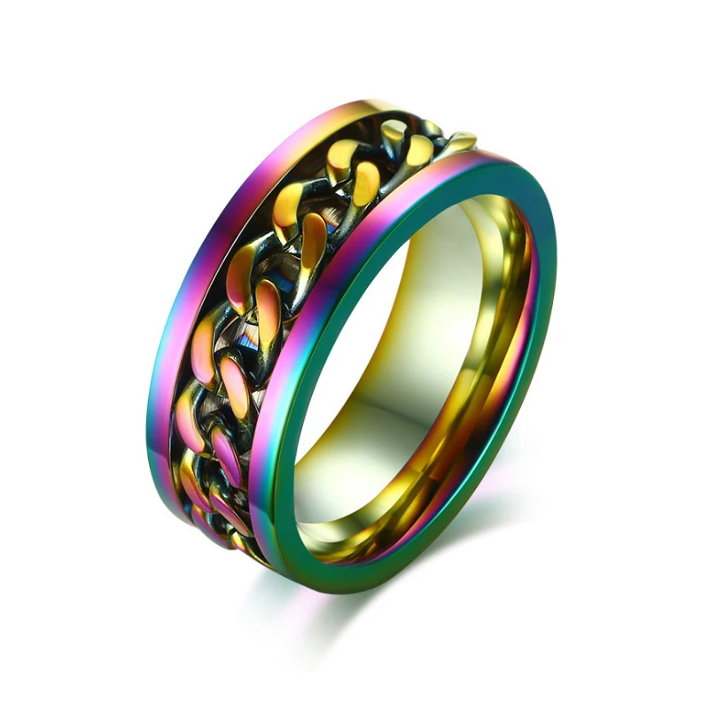 Stylish Flexible Rotatable Chain Ring for Men Women