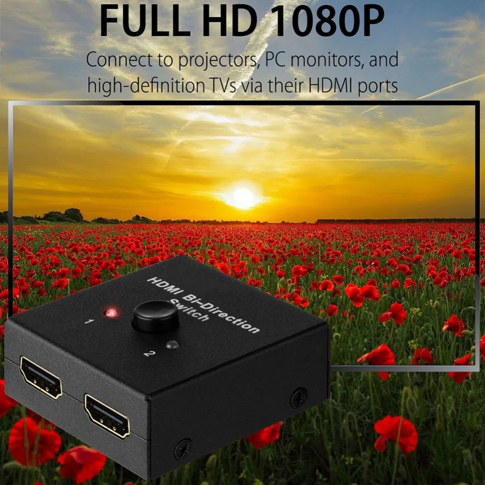 HDMI 2 In 1 Out Smart Bidirectional Support 4K Dual LED Display Converters 2.0 Switch Hub HDCP 3D 1080p Adapter | Электроника