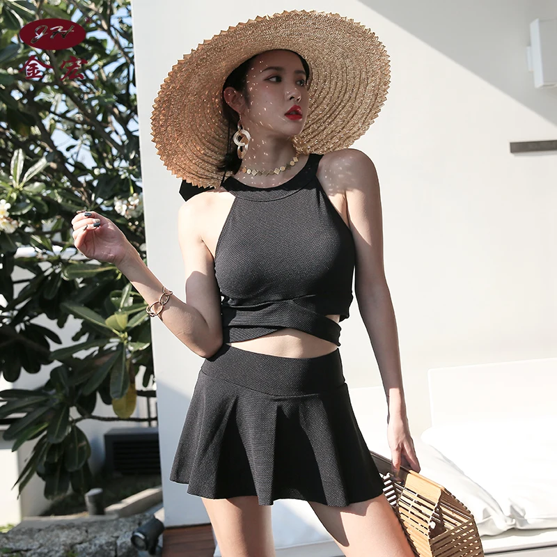 

JH female swimsuit 2019 new ladies split skirt two-piece sexy slim swimsuit hot spring bathing suit swimming suit