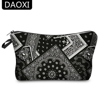 

DAOXI 3D Printing Vintage Pattern Cosmetic Bags with Organizer Zipper for Travelling Necessaries