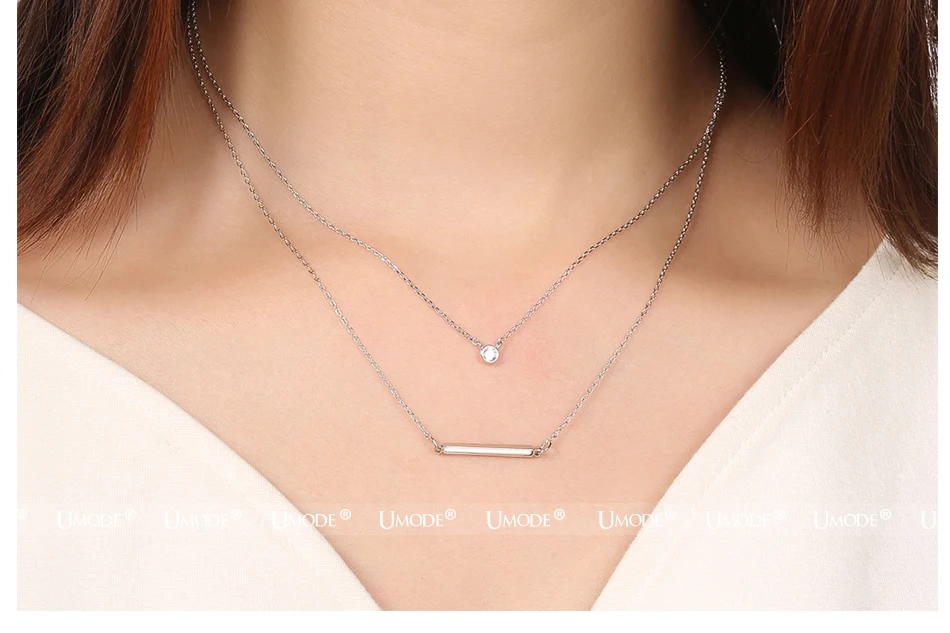 UMODE, простая цепочка с кулоном для женщин, серебряный цвет, модное ювелирное изделие, ожерелье для женщин, рождественские подарки, UN0266