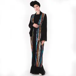 Мусульманское платье-Абая Исламская Костюмы для Для женщин Малайзии джилбаба Djellaba халат мусульманин турецкий баю кимоно кафтан туника L214