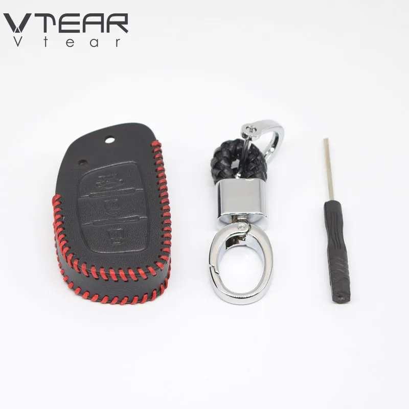 Vtear для хендай крета hyundai creta ix25 автомобильный чехол для ключей Кожаный Автомобильный Брелок Защита оболочки внутренние части Аксессуары ，автотовары