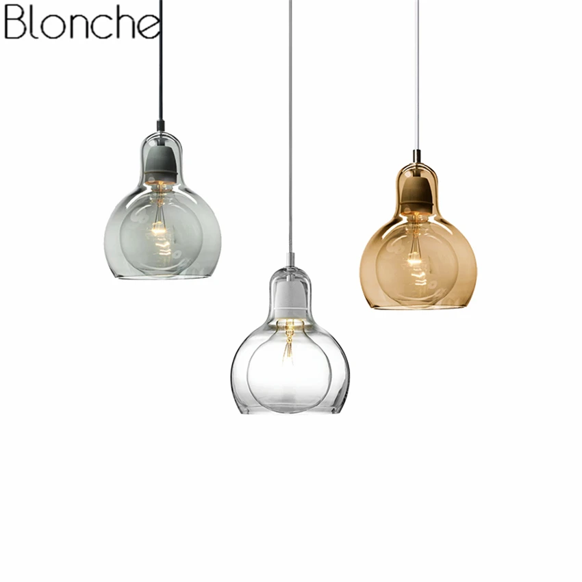 

Nordic Gourd Glass Pendant Lights Modern Loft Style Hanging Lamp for Home Dining Room Kitchen Bedroom Indoor Decor Light Fixture
