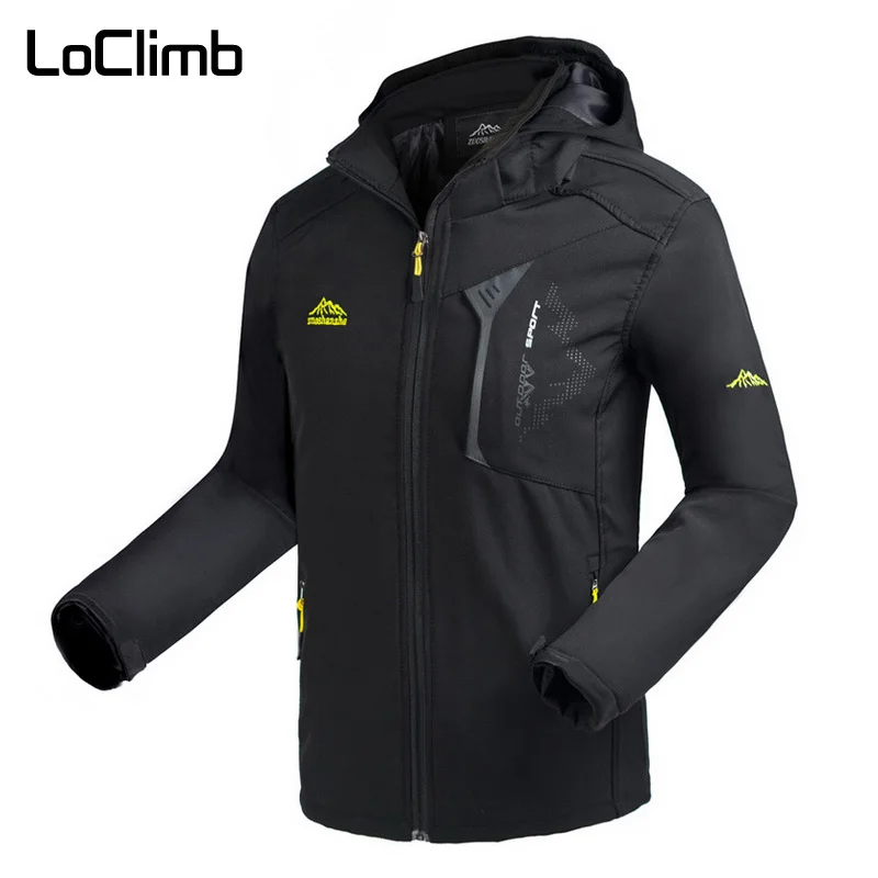 

LoClimb Softshell Jacket Men Spring/Autumn Windbreaker Climbing/Trekking Men's Coat Outdoor Waterproof Hiking Jackets Man AM372