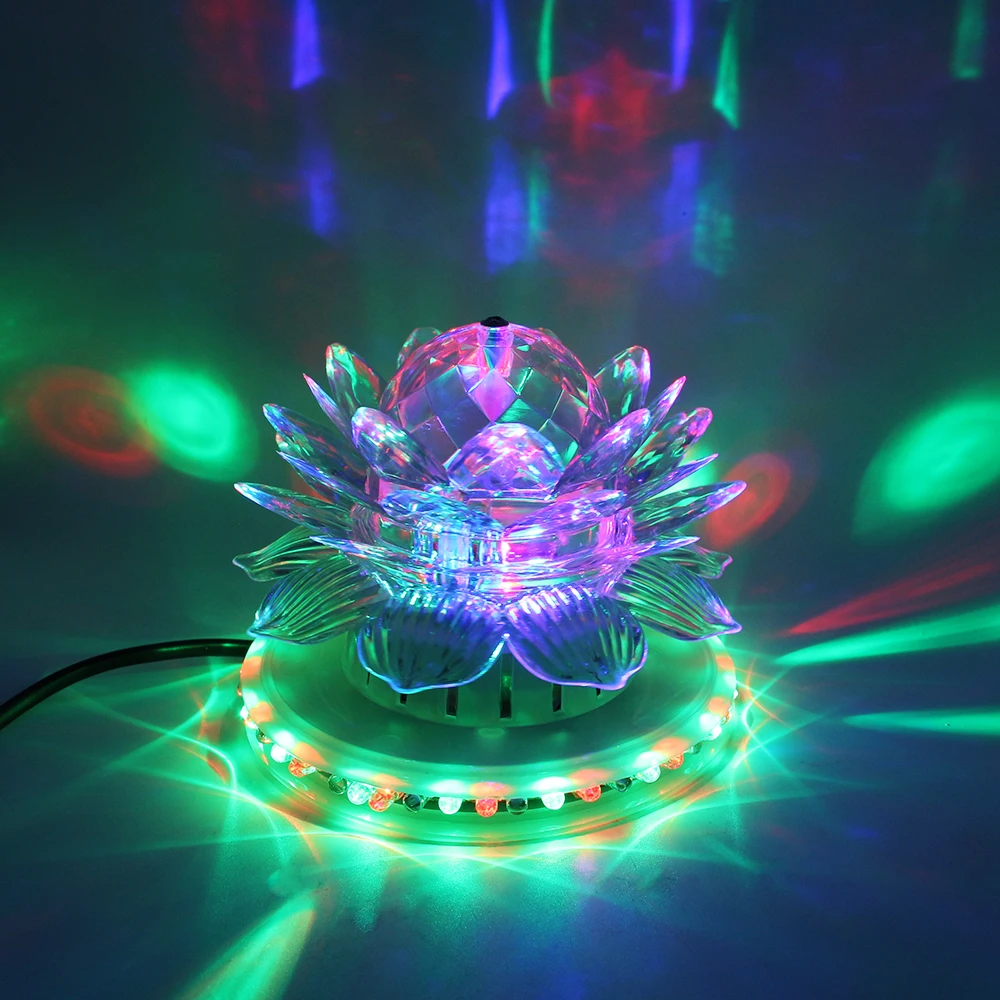 

Lotus LED Stage Light with EU Plug Sound Actived Auto RGB Stage Lighting Effect Lamp KTV Xmas Party Wedding DJ Decoration Lights
