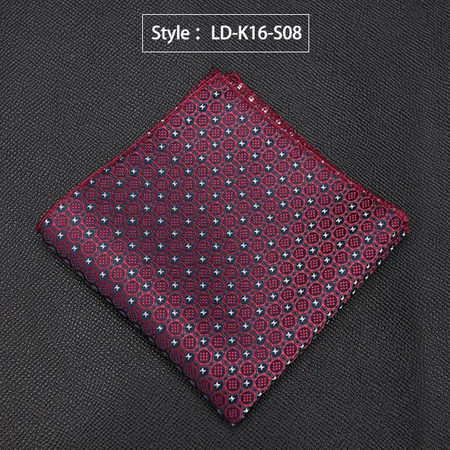 LD-K16-S08 Мужской носовой платок, роскошный жаккардовый галстук для мужчин, подарки, Пейсли, карманное квадратное полотенце, Hankies, модные аксессуары для формального платья, галстук - Цвет: LD-K16-S08