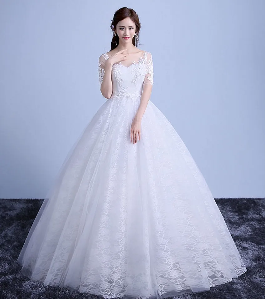 Ball Gown Sweetheart Organza Half Zipper Cap Sleeve Wedding Dresses