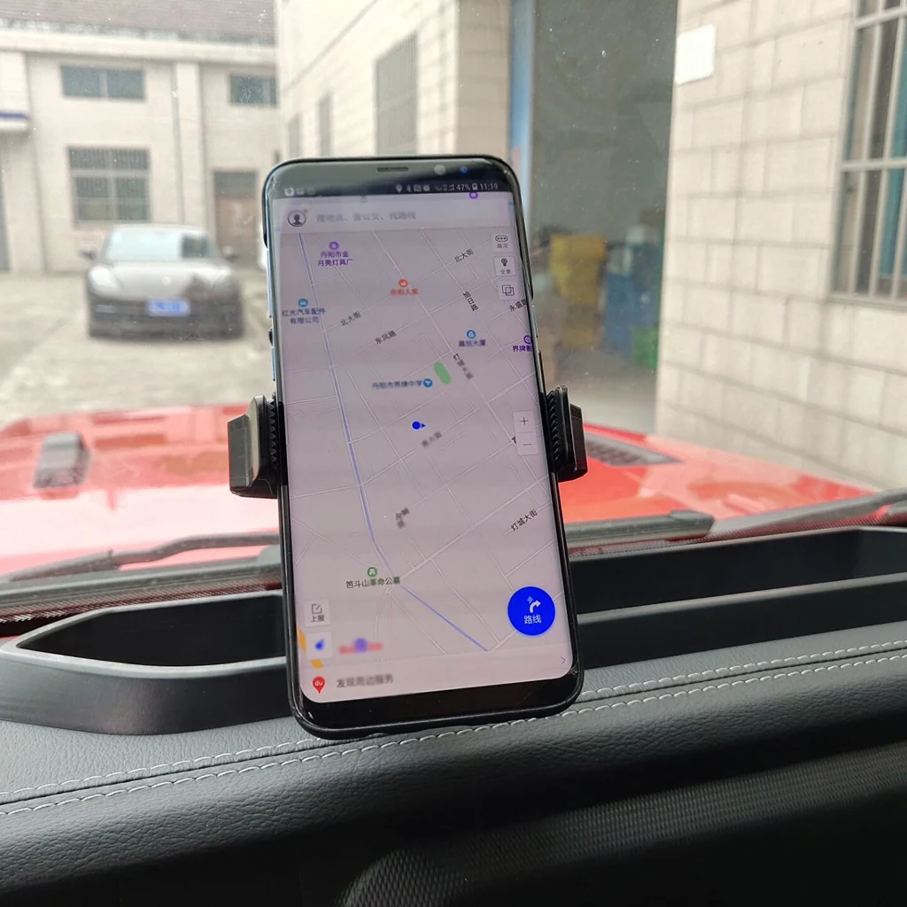 Black ABS Mobile Phone Holder Car GPS Bracket Dash Mount Holder Storage Box For Jeep Wrangler JL 2018 17.32x3.74x2.76 Inch