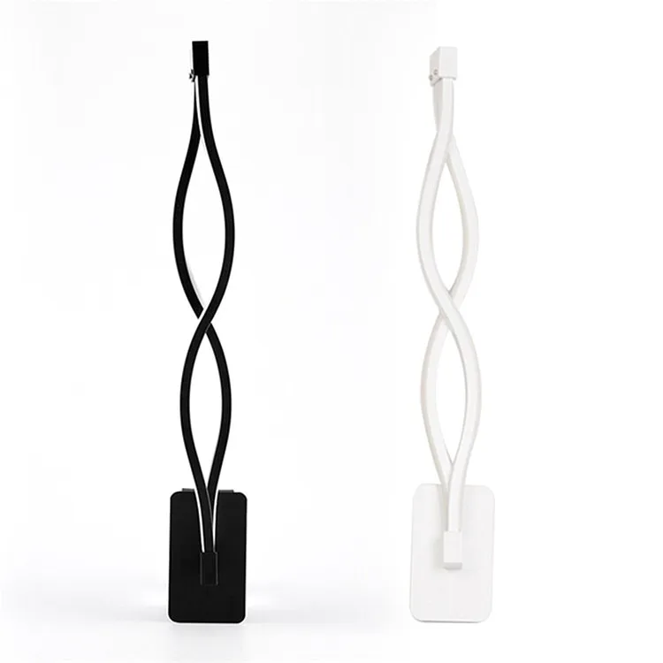 

Creative Wave Bedside Wall Lamp Modern Minimalist Wall Lamps Living Room LED Sconce Black White Lamp Aluminum Light Fixtures