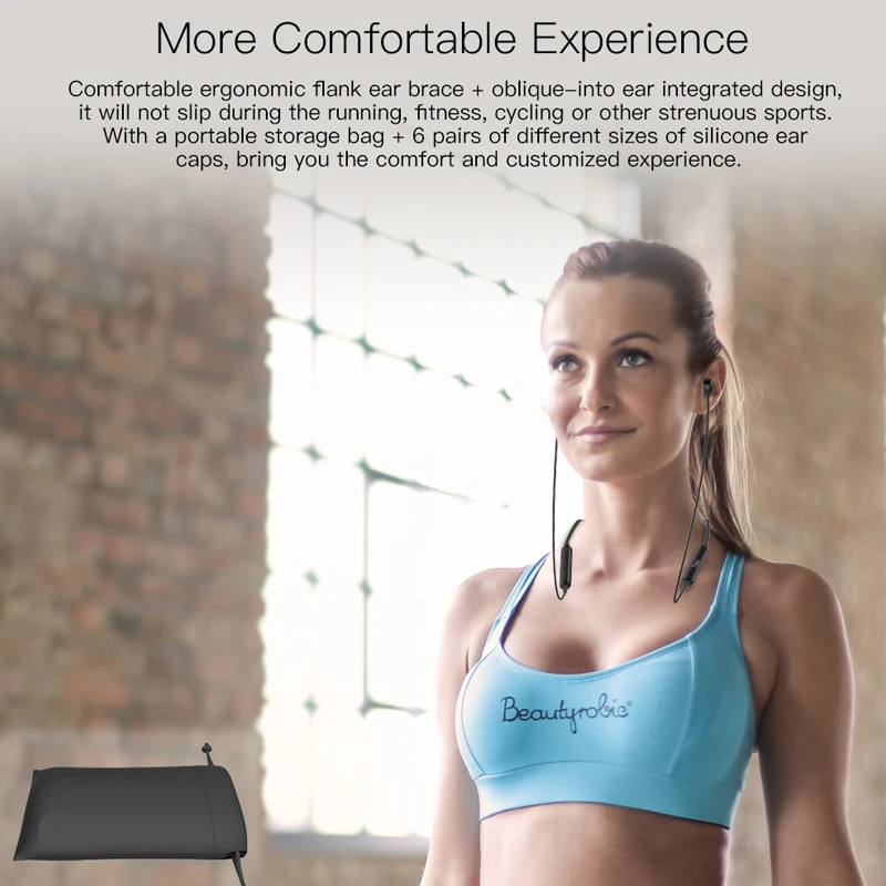 Tiso S8 Bluetooth headphone wireless earphone neckband MP3 music game video headset IP67 waterproof sport microphone earbuds 