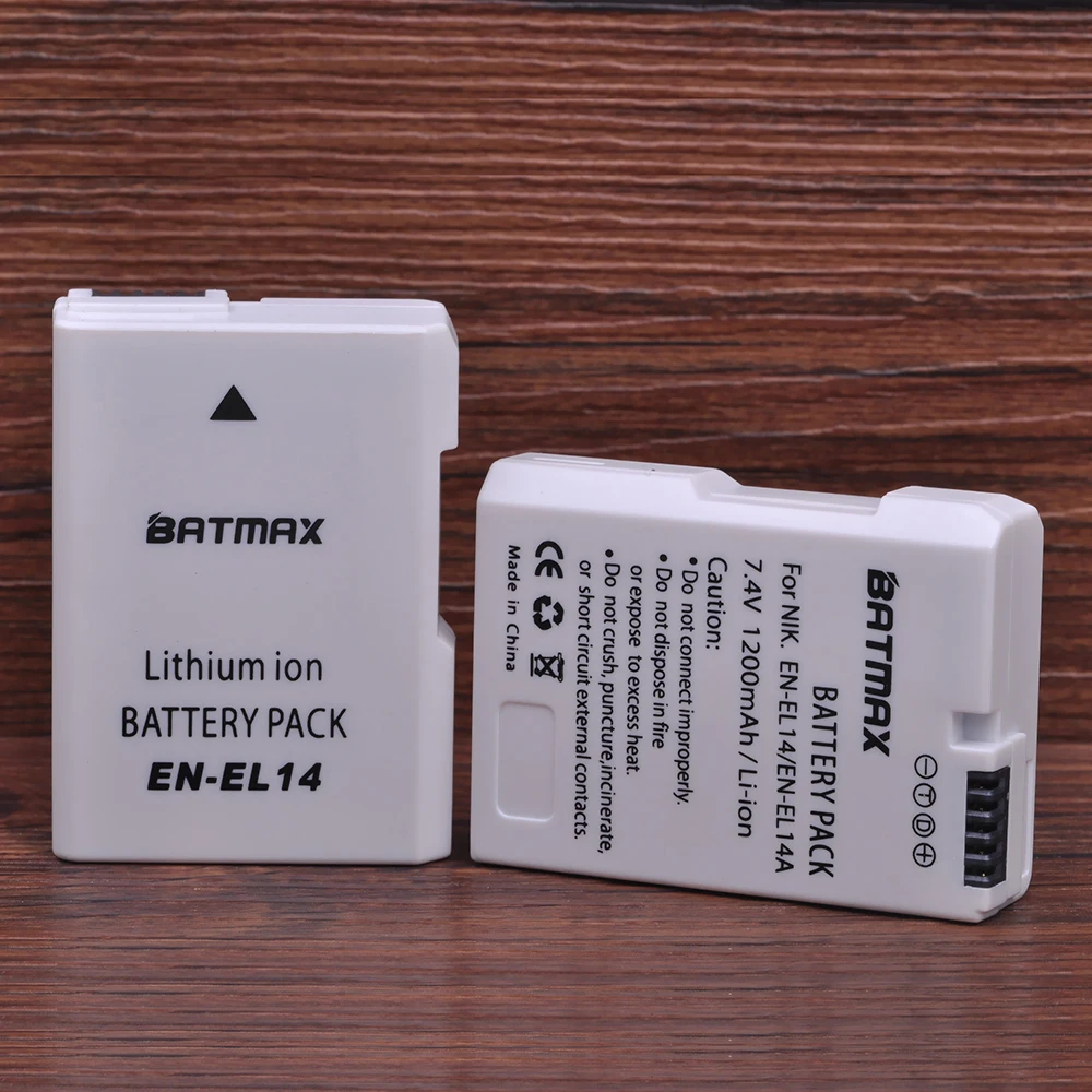Batmax2шт EN-EL14A EN-EL14 ENEL14 EL14 Белый батарея для Nikon D3400 D3300 D3100 D5600 D5100 D5200 D3200 P7000 P7100