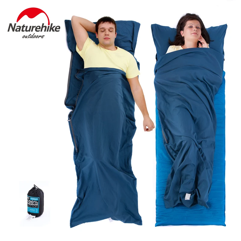 Us 17 16 30 Off Naturehike Single Double Sleeping Bag Liner Envelope Ultra Light Portable Cotton For Outdoor Camping In