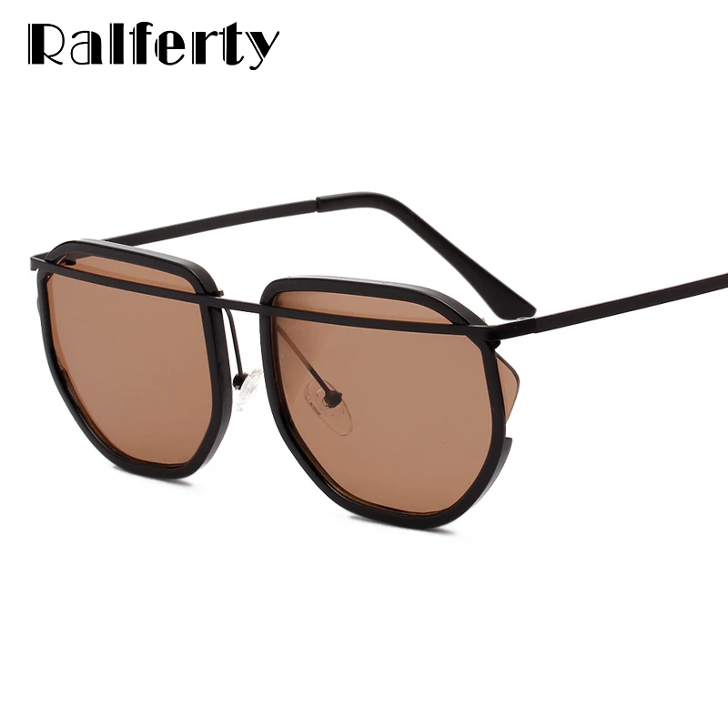 

Ralferty Vintage Sunglasses Women Men Retro Brand Designer 2019 Brown Shades Irregular Sun Glasses Female gunes gozlugu W813085