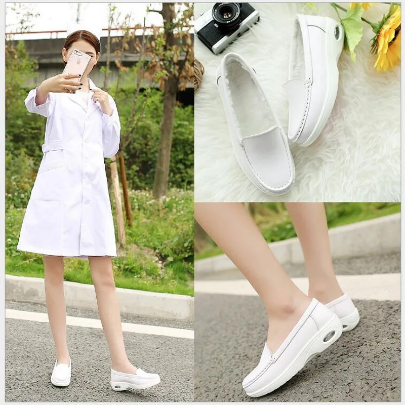 

2018 spring Genuine Leather Shoes Flat Cut outs Women Shoes Ballet Flats Women Four Seasons Nurse Loafers Flats