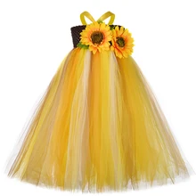 Осеннее платье-пачка с подсолнухами, чучело из тыквы, детские костюмы на Хэллоуин, платья-пачки с цветочным рисунком для девочек, вечерние платья на День Благодарения