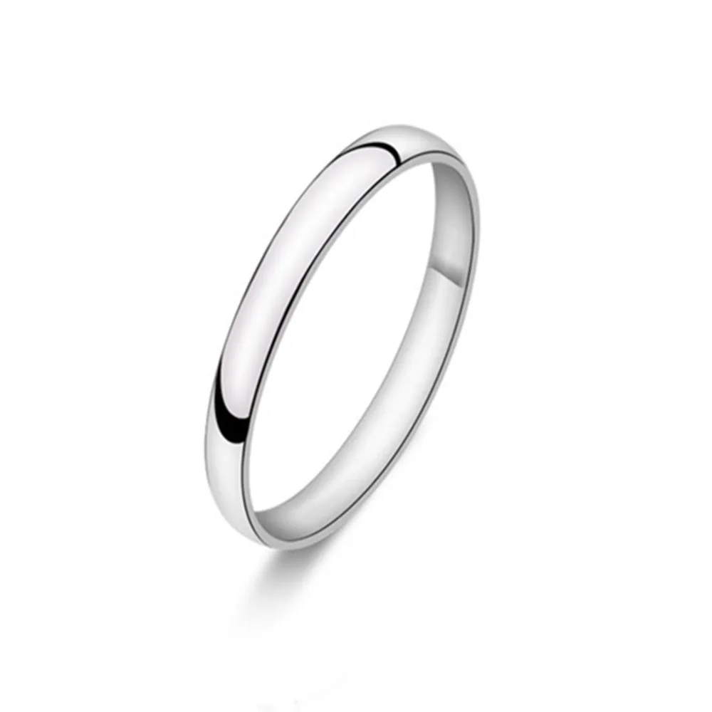 Женское кольцо из стерлингового серебра 2 мм с покрытием белого золота 18KT|ring