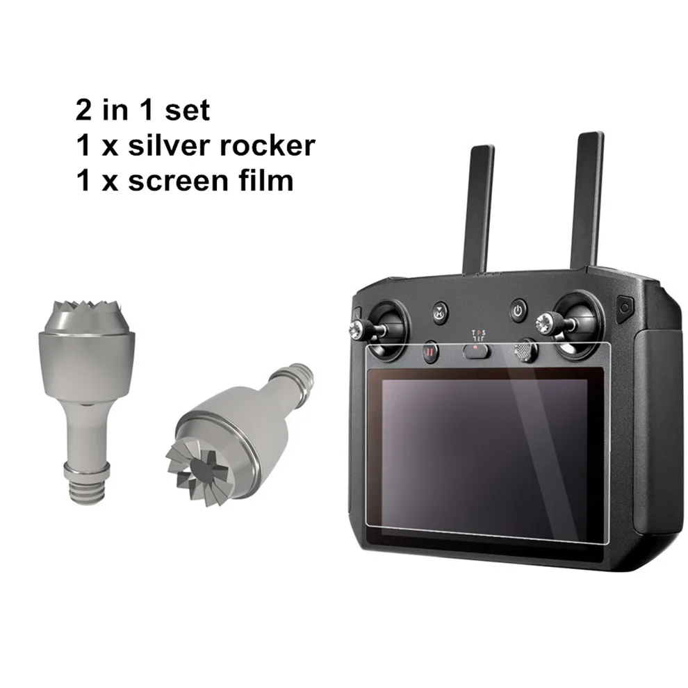 4-IN-1 Set DJI Smart Controller Metal Joysticks Protective Screen Film for Handle Thumb Rocker forDJI Mavic 2 Pro & Zoom Control-9