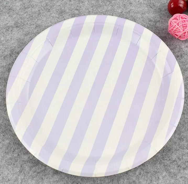 100/комплект Еда Экологические Одноразовые тарелка торт закуски тарелка блюдо 7 дюймов фиолетовый одноразовые Кухонные принадлежности - Цвет: 4