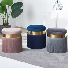 北欧ドレッサー化粧スツール現代ソファ足スツールのクリエイティブスツール生地変化の靴スツー(China)