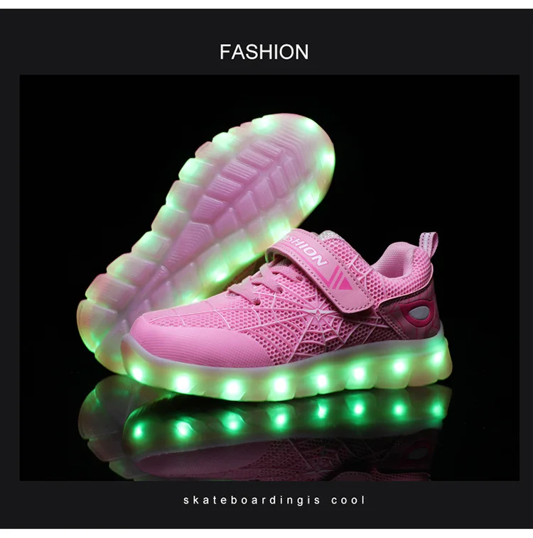 children's shoes for sale Green Pink USB New Charging Basket Led Children Shoes With Light Up Kids Casual Boys&Girls Luminous Sneakers Glowing Shoe enfant best children's shoes