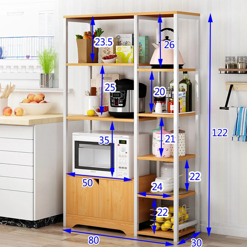 Кухонный стеллаж для хранения напольного типа многослойное крепление под микроволновую печь кухонная стойка шкаф