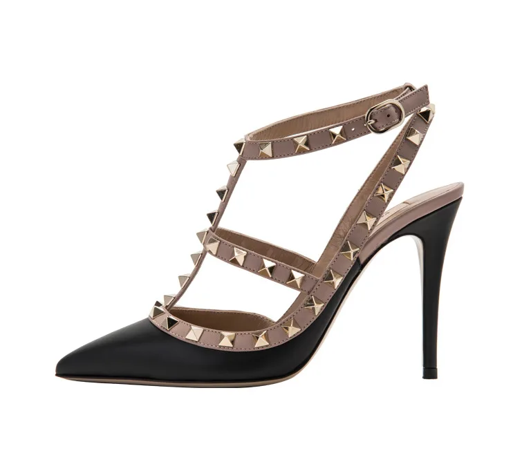 

[DaiYun] 2017 Spring Autumn fashion new pattern pointed metal rivet sexy buckle high heels shoes women V851