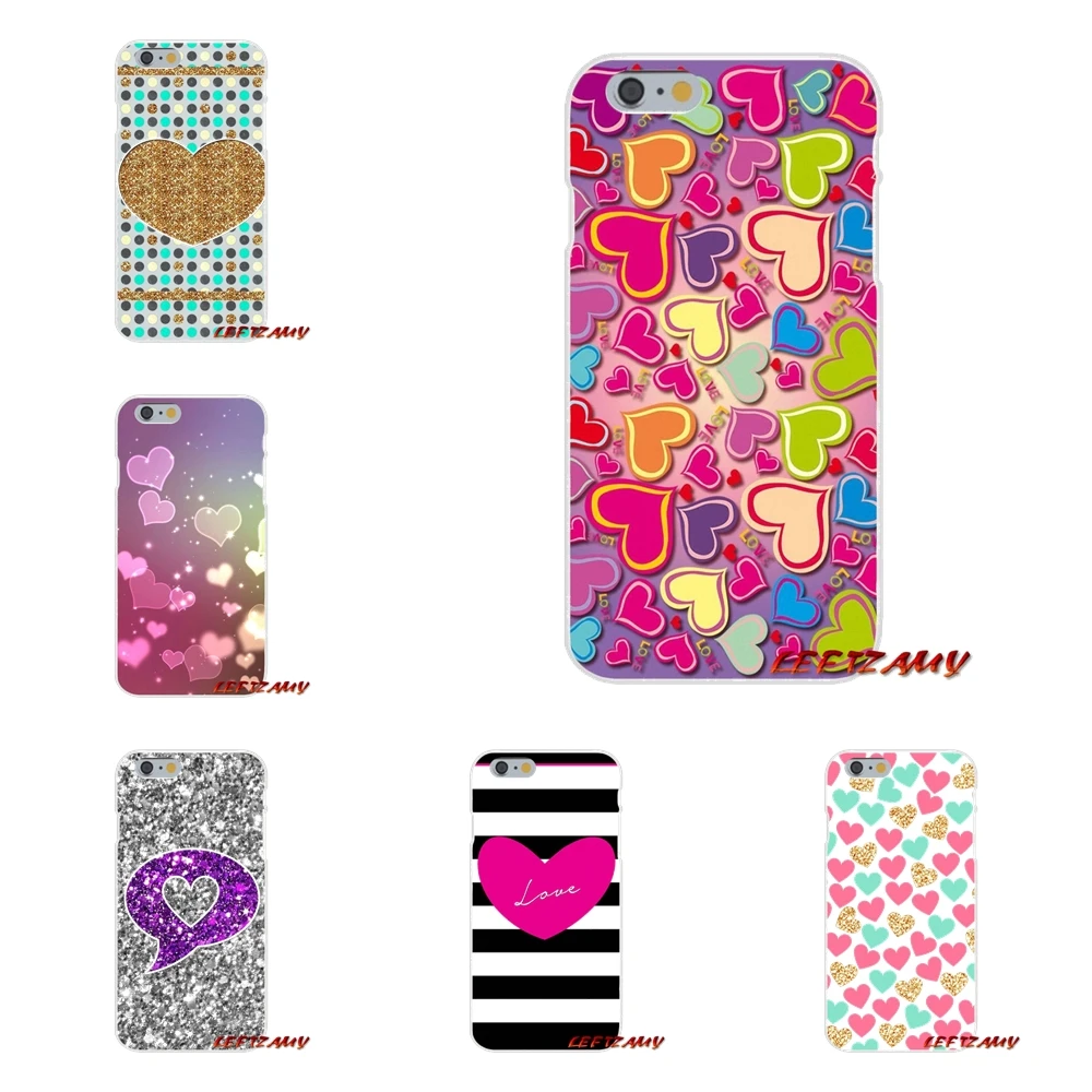 

Cases Cool Love Striped Golden Heart Glitter For Sony Xperia M2 M4 M5 E3 XA Aqua Z Z1 Z2 Z3 Z5 compact LG K4 7 8 10 V20 V30 2017