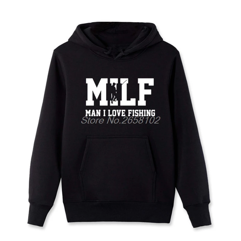 Весенняя мода Milf Толстовки Для мужчин Хлопковые пуловеры толстовка Для мужчин человек я люблю fishinger Толстовка Топы корректирующие