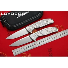 LOVOCOO F95 S& T рисунок Флиппер складной нож D2 лезвие титановая ручка Открытый Отдых Охота карманные Фруктовые Ножи EDC инструменты